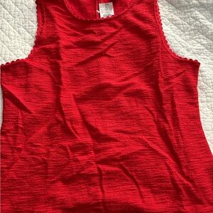 J. Crew Vibrant Red Textured Tank Top